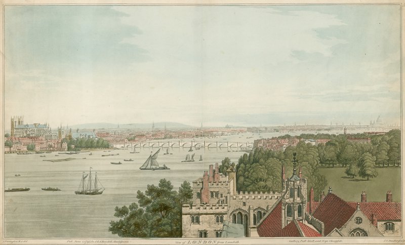 Utsikt över London från Lambeth av Joseph Farington