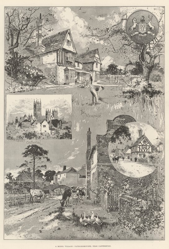 En modellby, Patricksbourne, nära Canterbury av Joseph Holland Tringham
