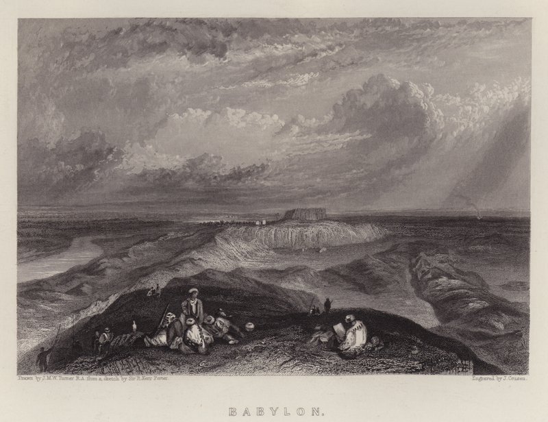 Babylon (färg litho) av Joseph Mallord William (after) Turner