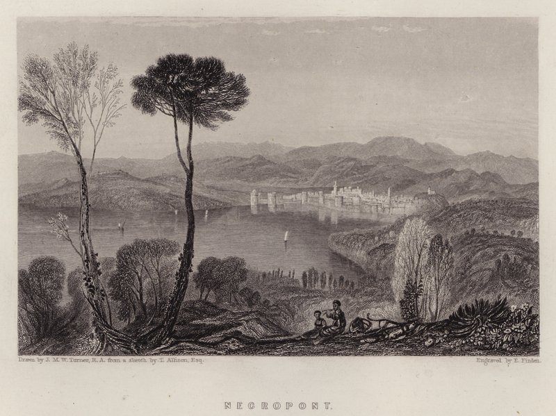 Negropont (färg litho) av Joseph Mallord William (after) Turner