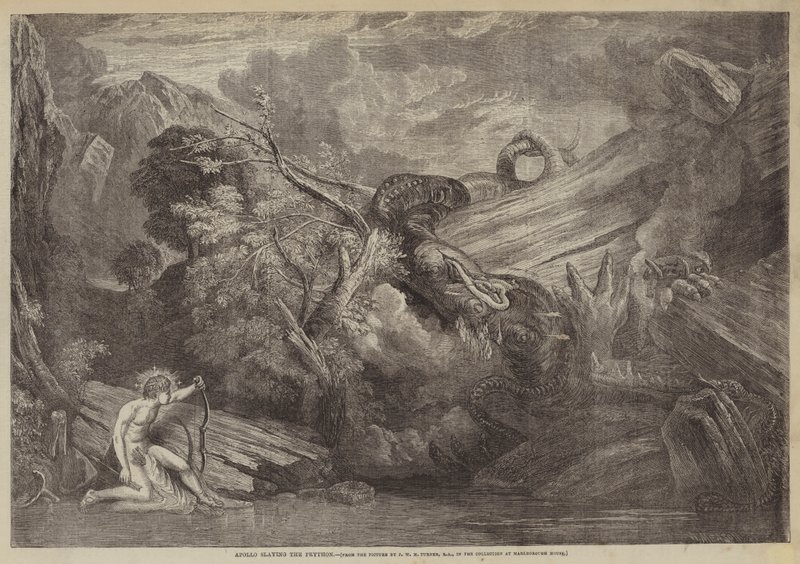 Apollo dödar Python av Joseph Mallord William Turner