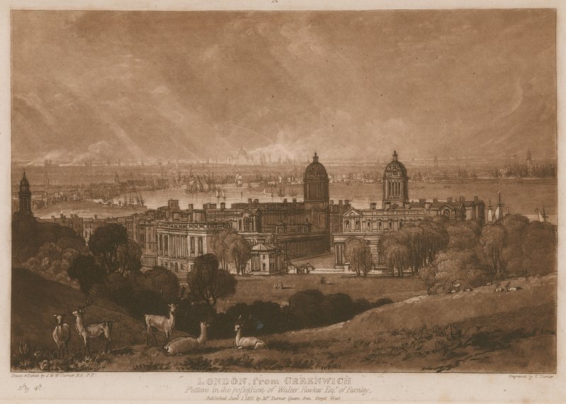 London från Greenwich; av Joseph Mallord William Turner