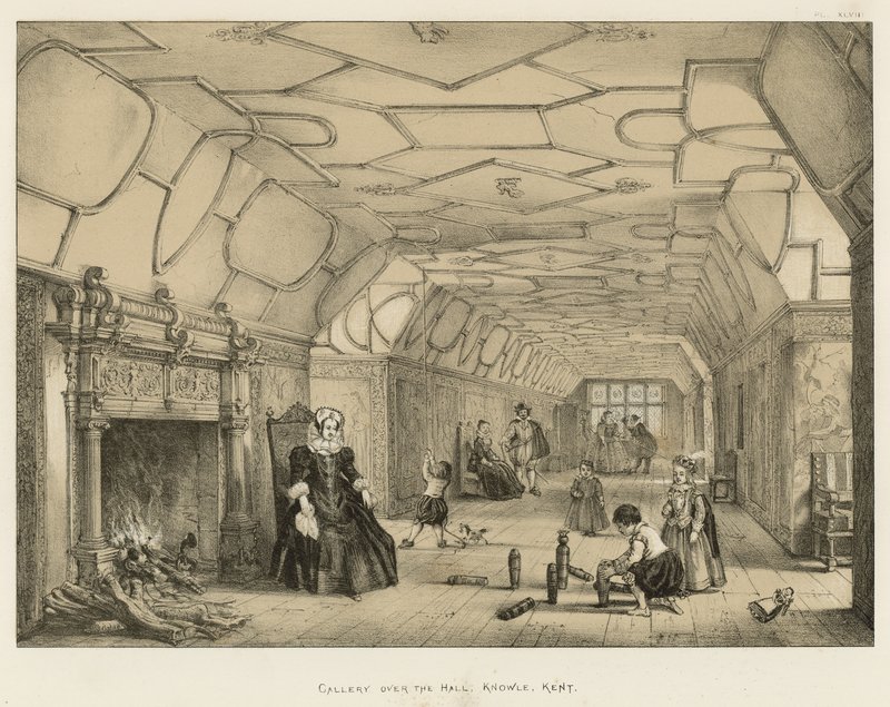 Galleri över hallen, Knowle, Kent av Joseph Nash