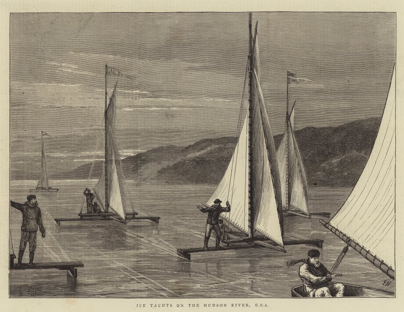 Ice Yachts på Hudson River, USA av Joseph Nash