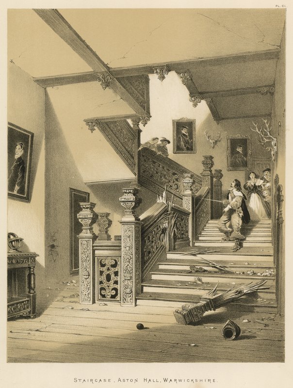 Trappa, Aston Hall, Warwickshire av Joseph Nash