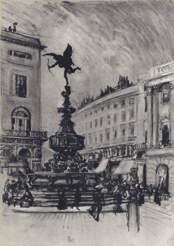 Piccadilly Circus av Joseph Pennell