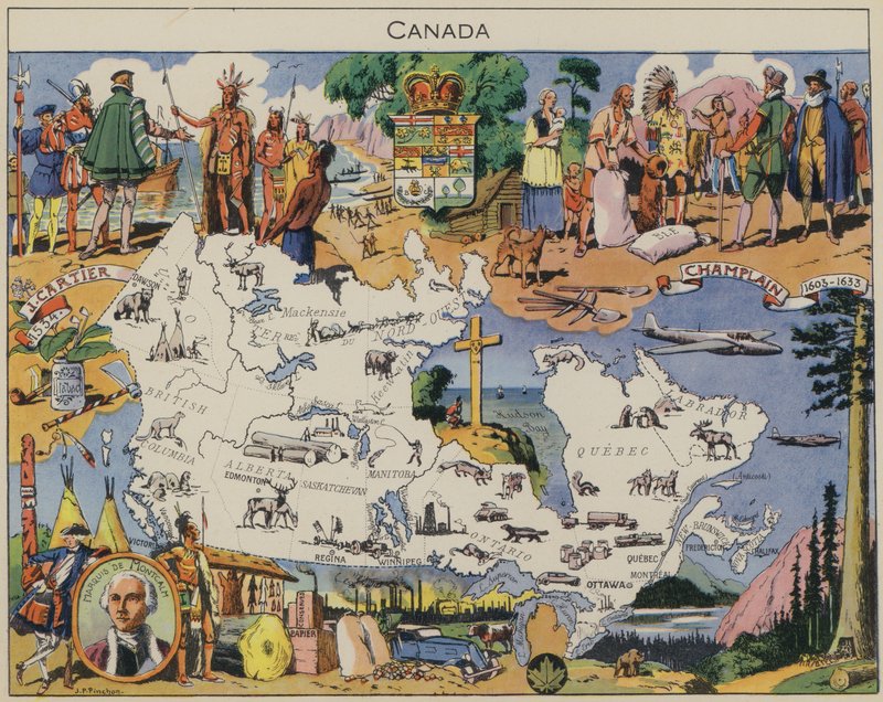 Kanada (färglitografi) av Joseph Porphyre Pinchon