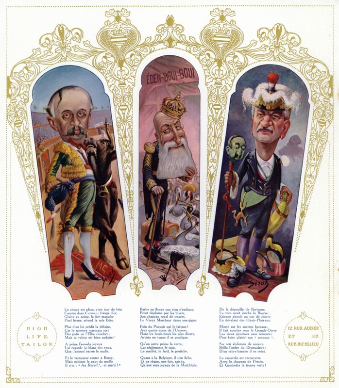 Karikatyrer (lito i färg) av Joseph Sirat