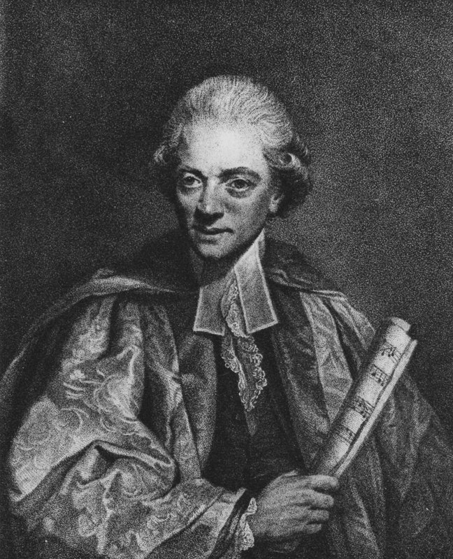 Dr Charles Burney (litho) av Joshua (after) Reynolds