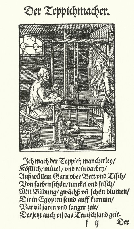Tapestry Weaver (gravyr) av Jost (after) Amman