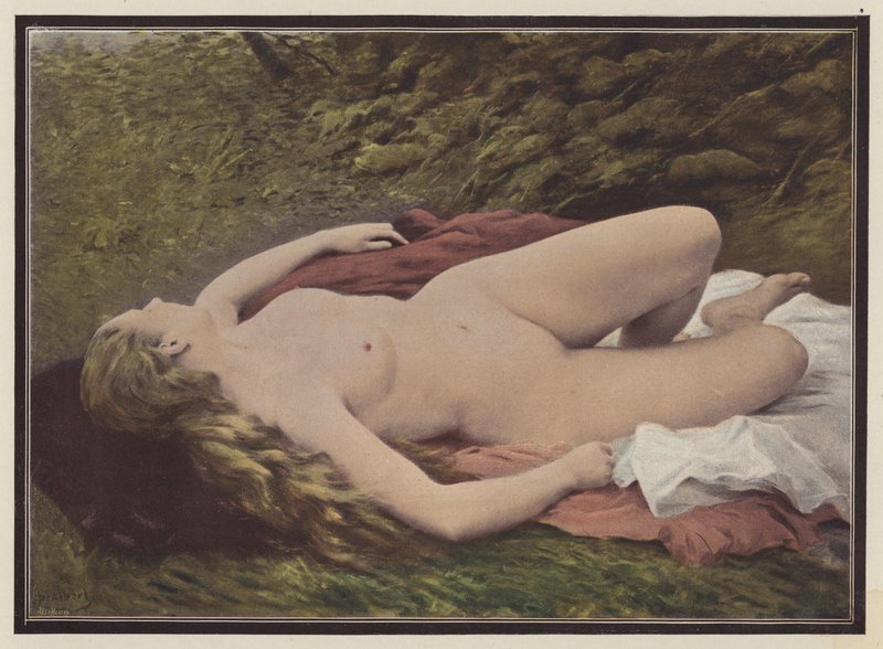 Siestan (färg litho) av Jules (after) Scalbert