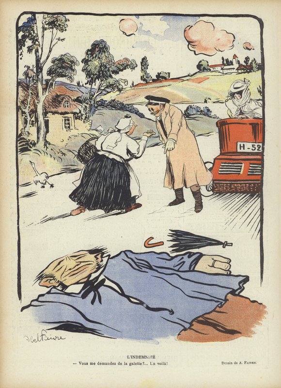Ersättning. Illustration för Le Rire av Jules Abel Faivre