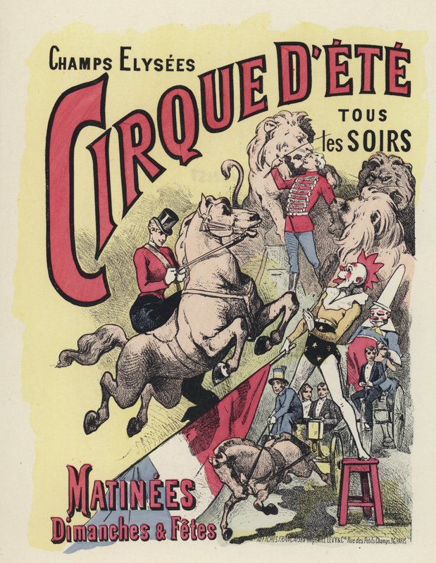 Cirkusaffisch (färg litho) av Jules Arsene (after) Garnier