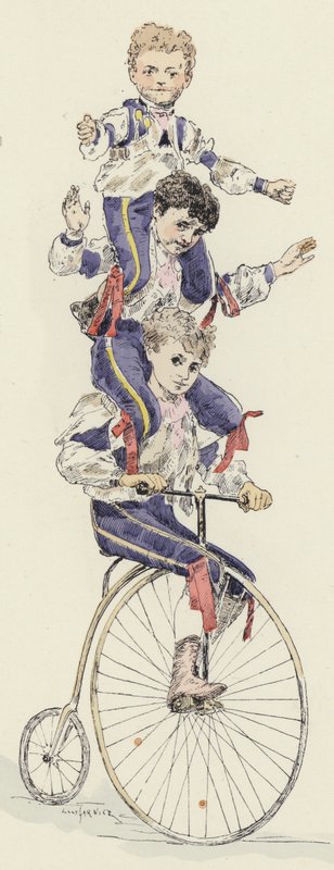 Cykelakt (färg litho) av Jules Arsene (after) Garnier