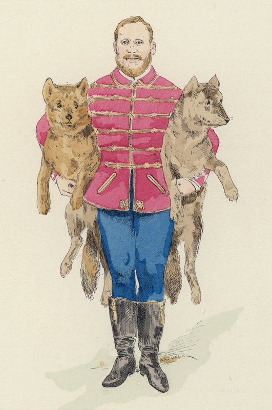 Hundtränare (färg litho) av Jules Arsene (after) Garnier