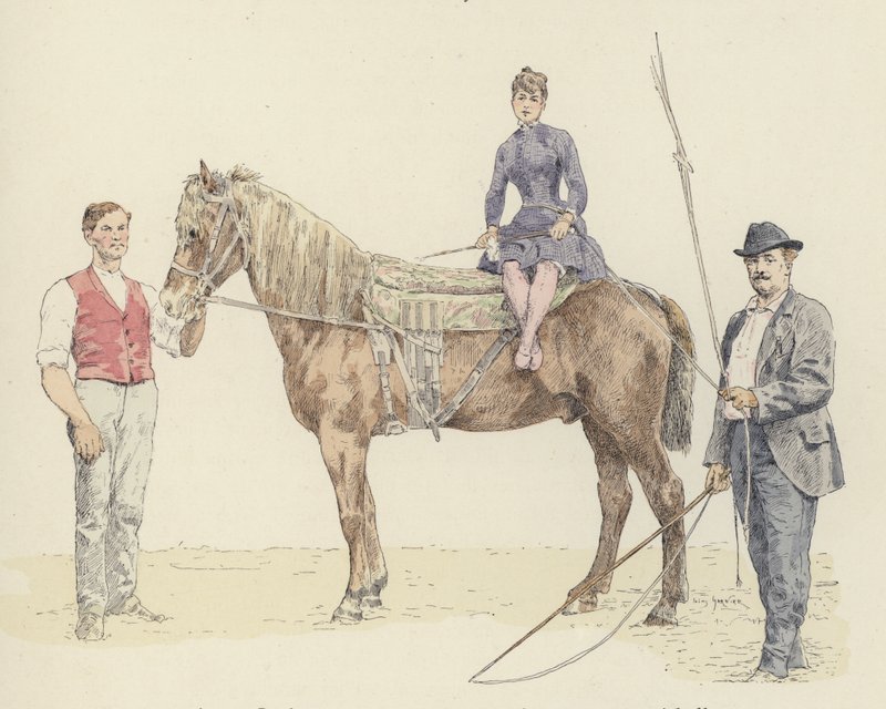 Hästtränare (färg litho) av Jules Arsene (after) Garnier