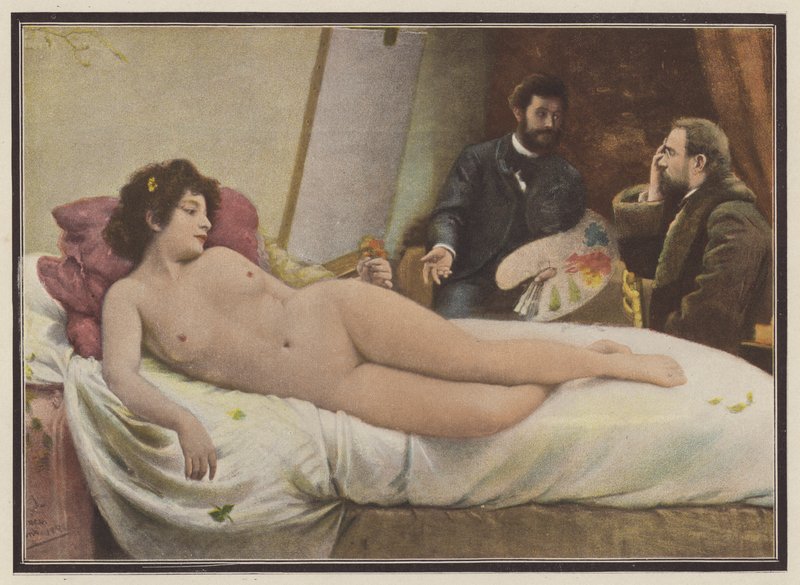 Den vackra Laurette (färg litho) av Julius C. (after) Rolshoven