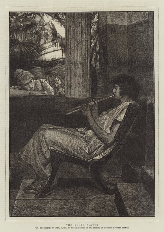 Flöjtspelaren av Lawrence Alma Tadema