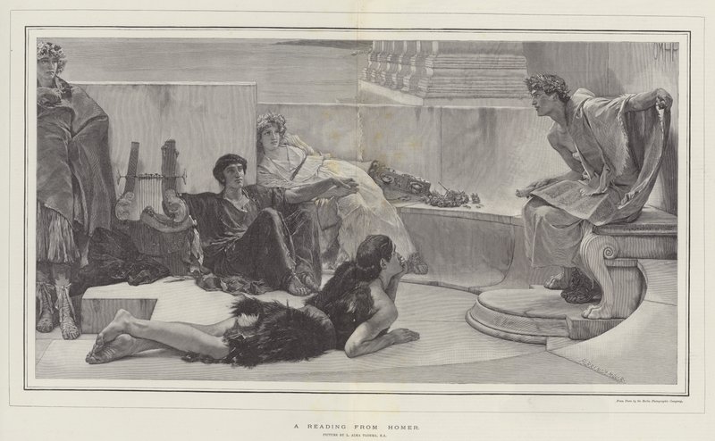 En läsning från Homeros av Lawrence Alma Tadema
