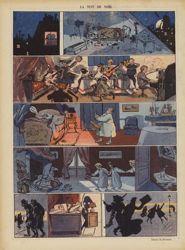 Julafton. Illustration för Le Rire av Leonce Burret