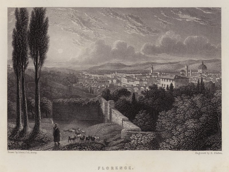 Florence (färg litho) av Lieutenant Colonel (after) Batty