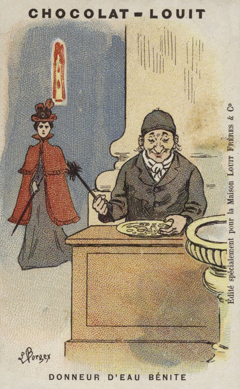 Benitvattendonator (chromolitho) av Louis Borgex