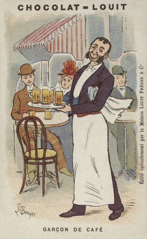 Garcon de Cafe (kromolit) av Louis Borgex