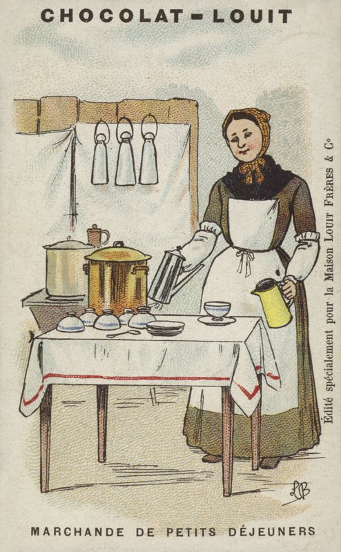 Frukostsäljare (chromolitho) av Louis Borgex