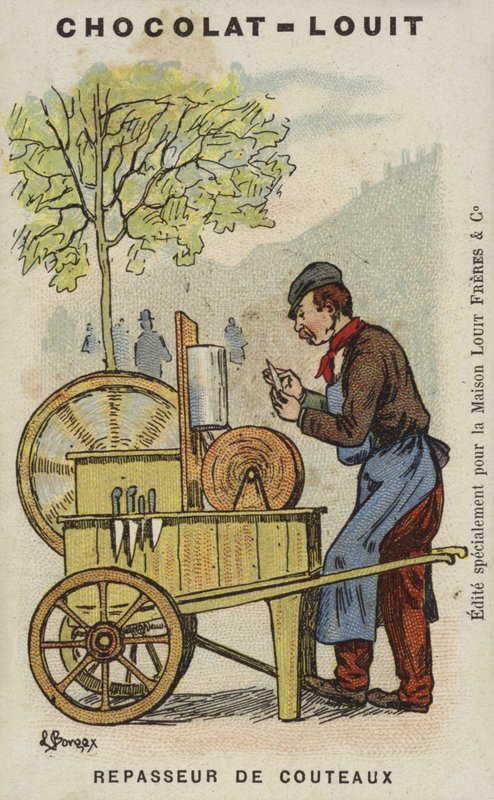 Knivstrykare (chromolitho) av Louis Borgex
