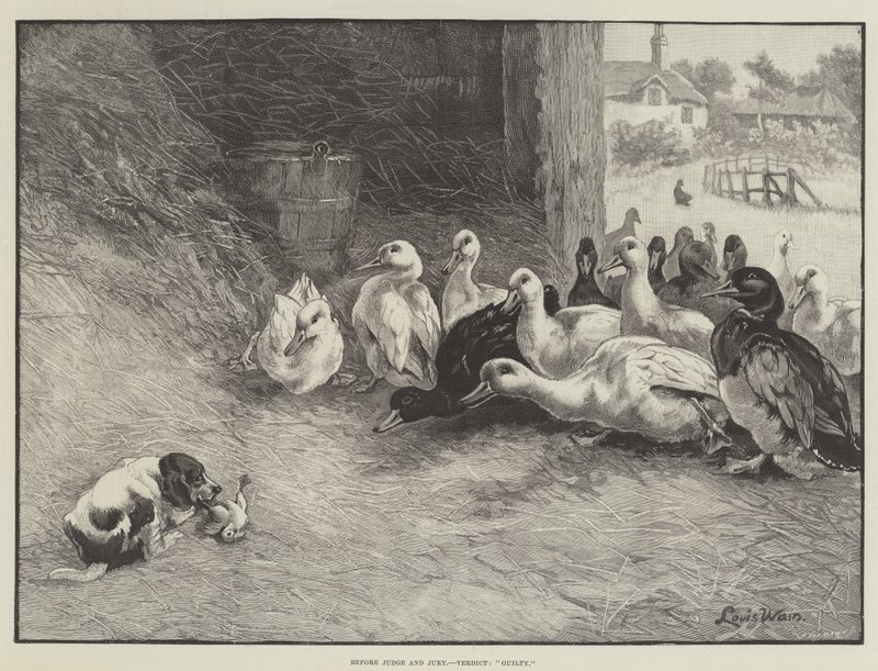 För domare och jury, dom, skyldig av Louis Wain