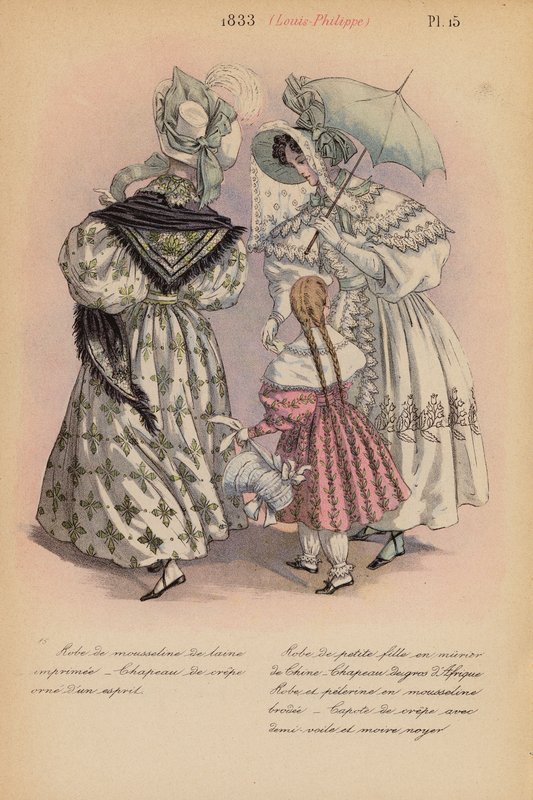 Franskt mode: 1833, Louis-Philippe (färglitografi) av Louis Colas