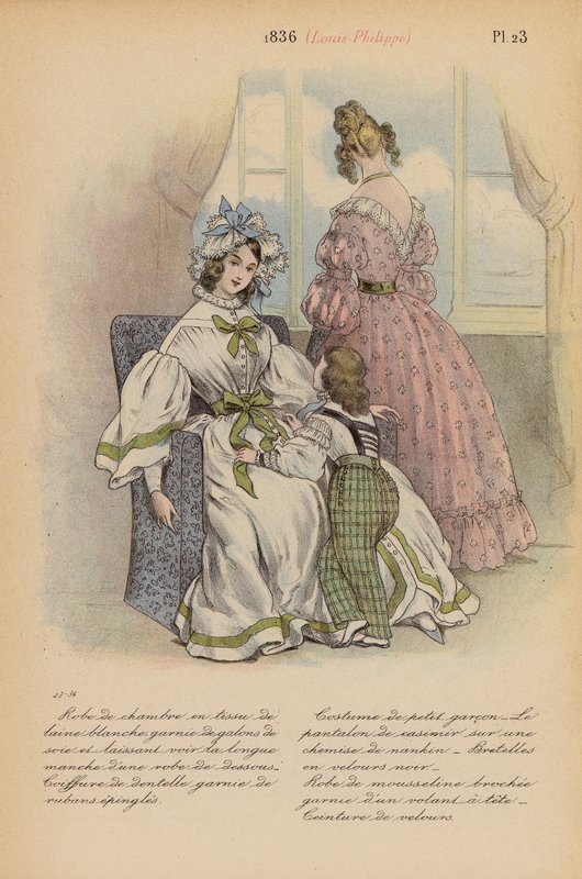 Franskt mode: 1836, Louis-Philippe (färglitografi) av Louis Colas