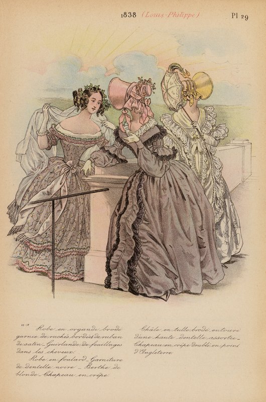 Franskt mode: 1838, Louis-Philippe (färglitografi) av Louis Colas