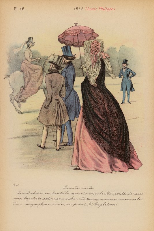 Franskt mode: 1845, Louis-Philippe (färglitografi) av Louis Colas