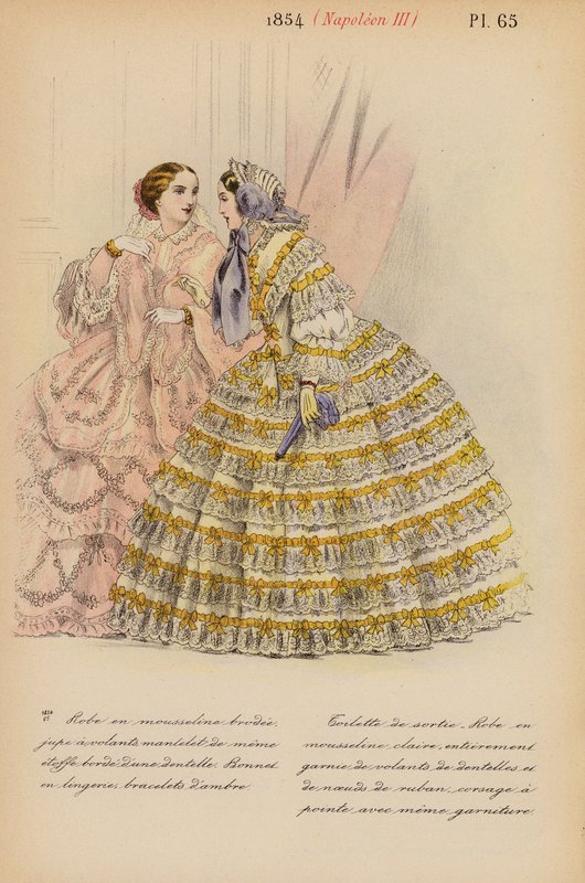 Franskt mode: 1854, Napoleon III (färglitografi) av Louis Colas