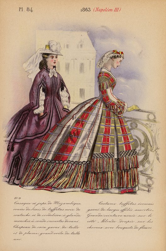 Franskt mode: 1863, Napoleon III (färglitografi) av Louis Colas