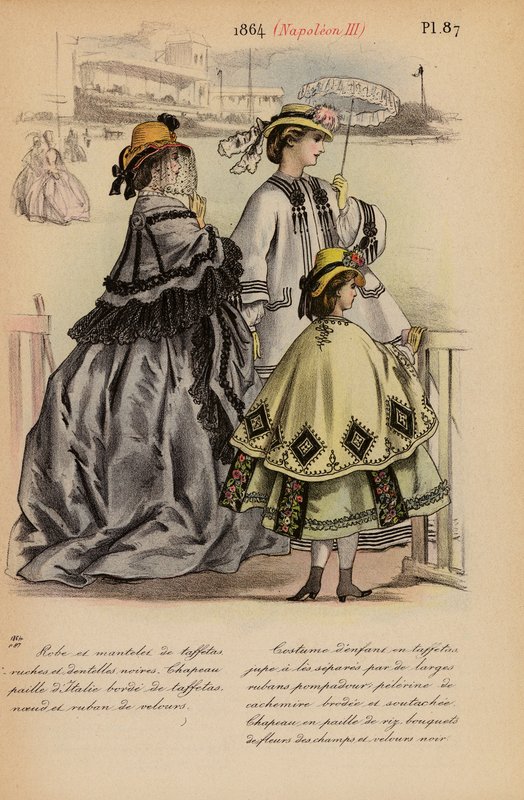 Franskt mode: 1864, Napoleon III (färglitografi) av Louis Colas