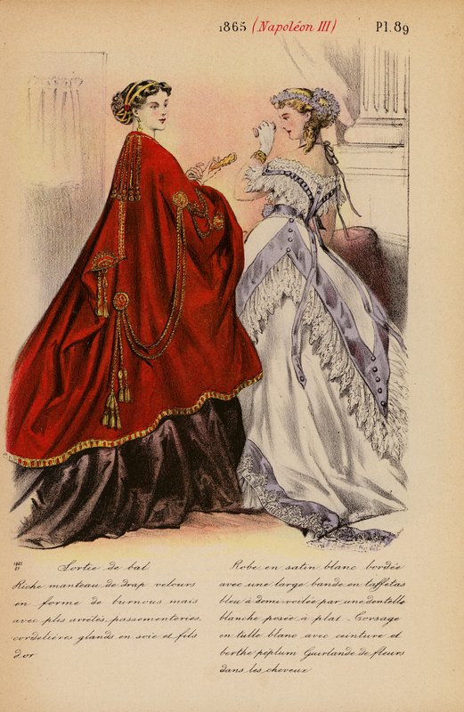 Franskt mode: 1865, Napoleon III (färglitografi) av Louis Colas