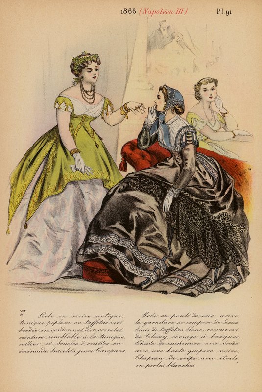 Franskt mode: 1866, Napoleon III (färglitografi) av Louis Colas