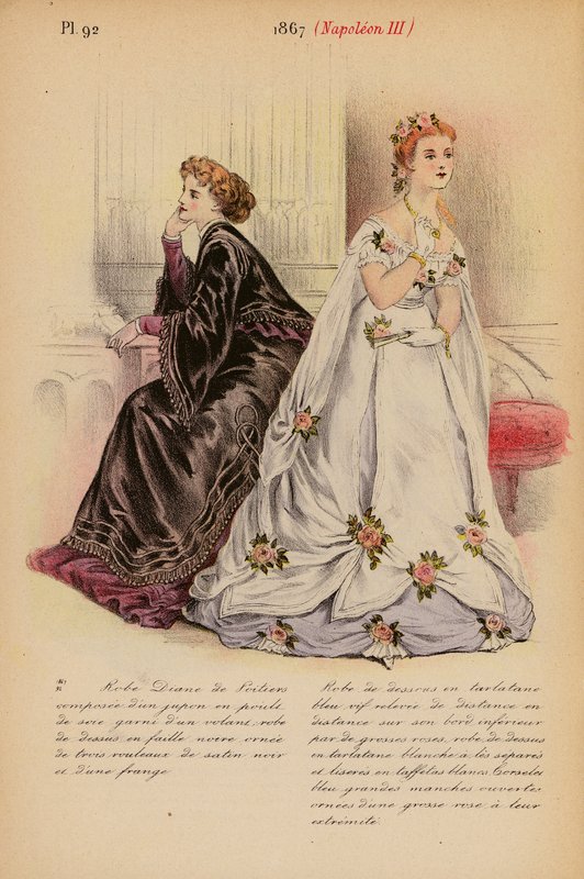 Franskt mode: 1867, Napoleon III (färglitografi) av Louis Colas