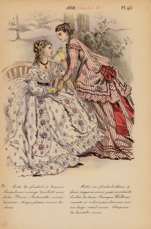 Franskt mode: 1868, Napoleon III (färglitografi) av Louis Colas