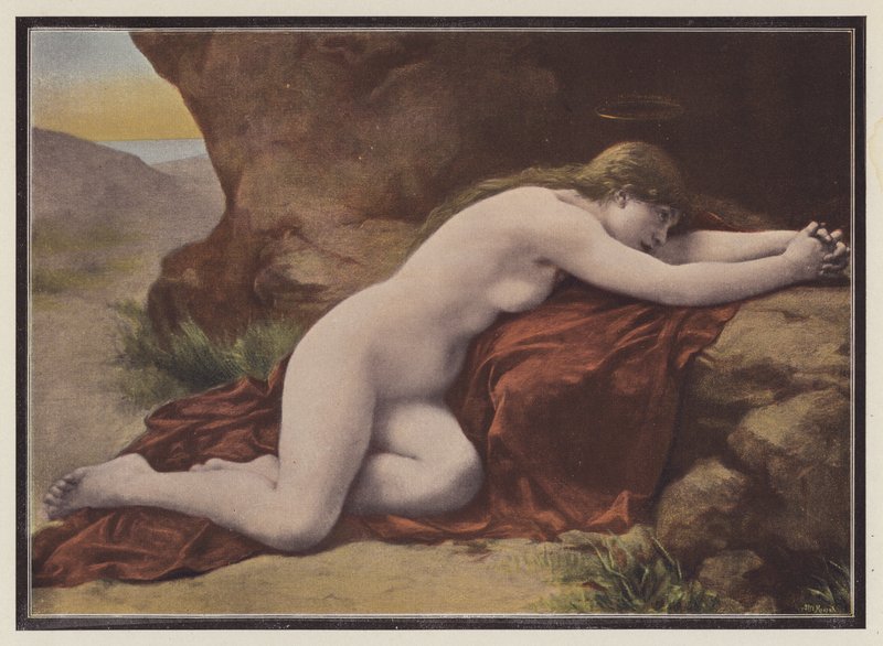 Maria Magdalena (färg litho) av Louis Courtat