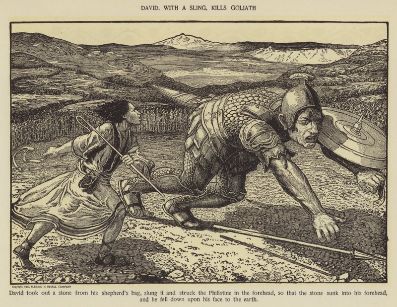 David dödar Goliat med en sele av Louis John Rhead
