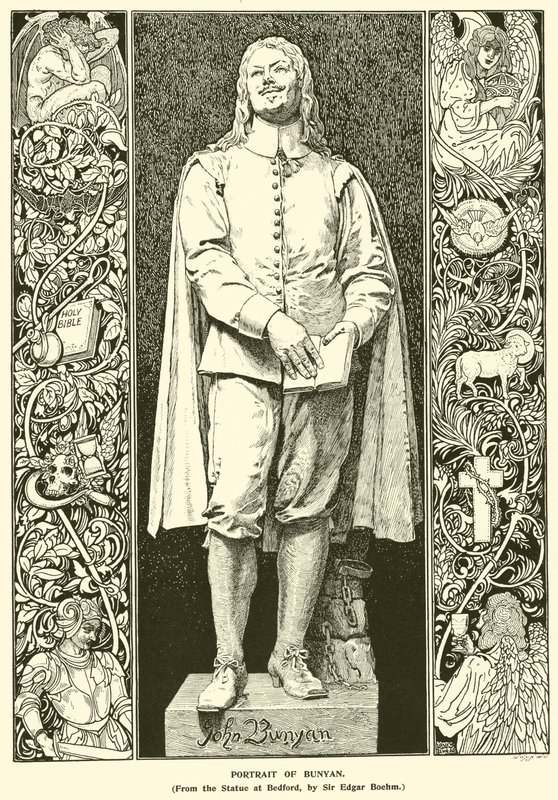 Porträtt av Bunyan (gravyr) av Louis John Rhead