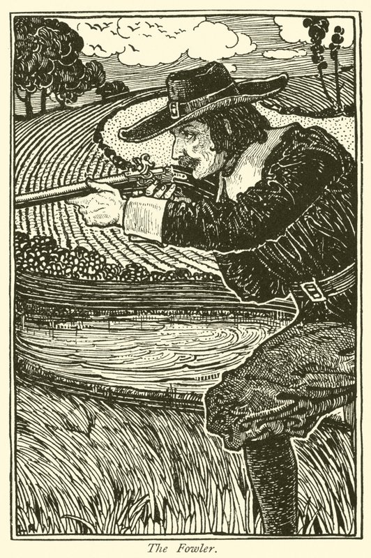 The Fowler (gravyr) av Louis John Rhead