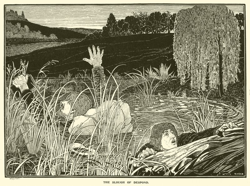 The Slough of Despond (gravyr) av Louis John Rhead