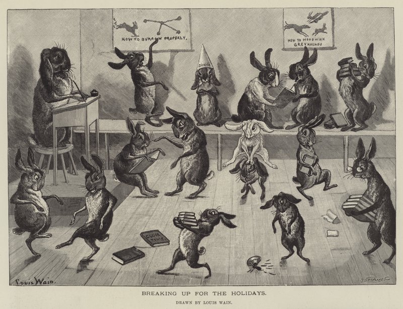 Bryter upp för semestern av Louis Wain