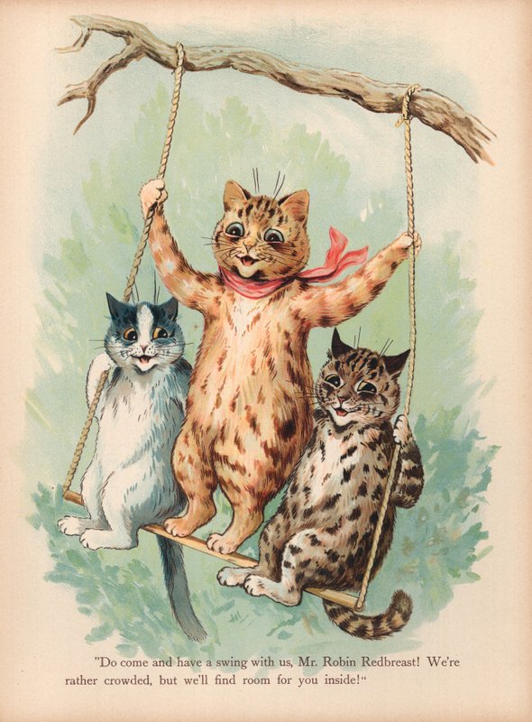 Louis Wain Katter (kromolitho) av Louis Wain