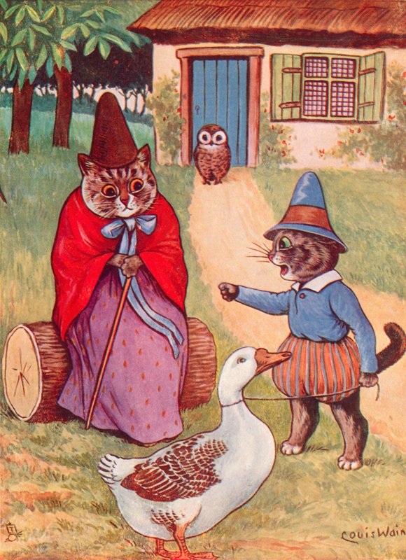 Gåsmamman i hemmet av Louis Wain
