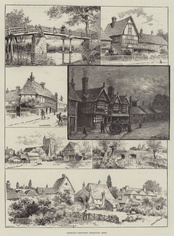 Vandringsskisser, Headcorn, Kent av Louis Wain
